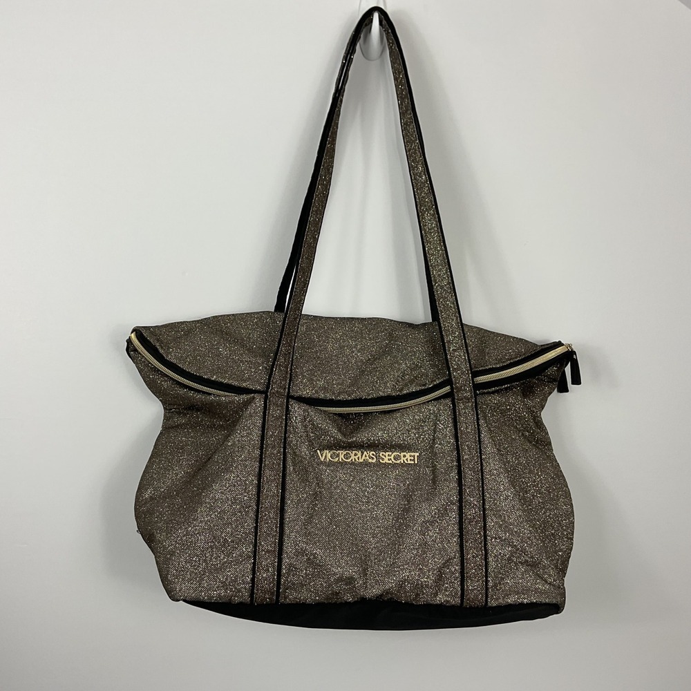Victoria's Secret Glitter Tote Bag Sparkle Carryall Travel Gym